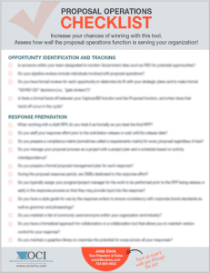 Proposal Operations Checklist